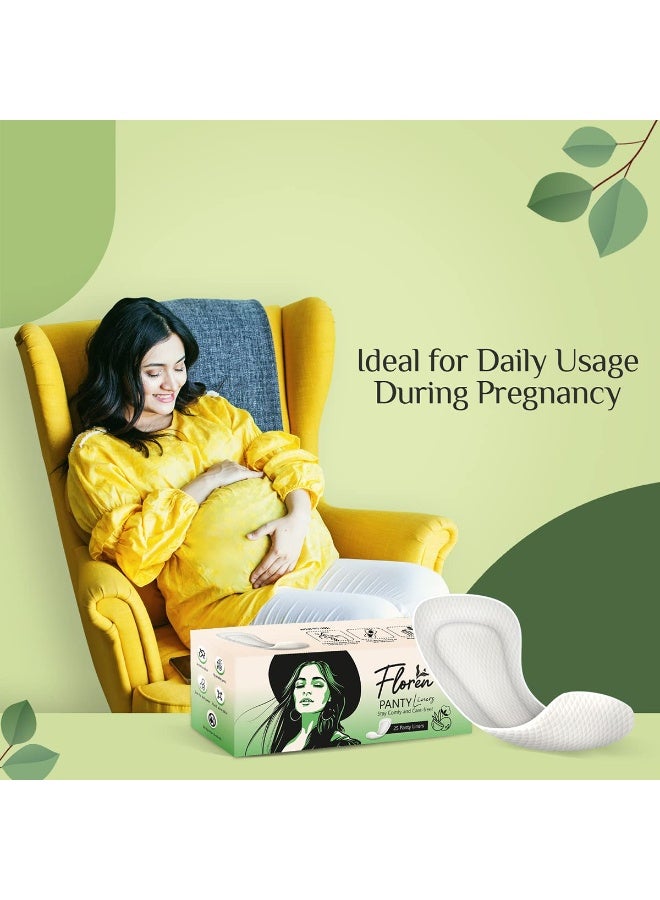 Floren Panty Liners (25 Liners) | Curvy Design for Extra Comfort | Cottony-Soft Surface with 185mm Wide Optimal Coverage - Image 3